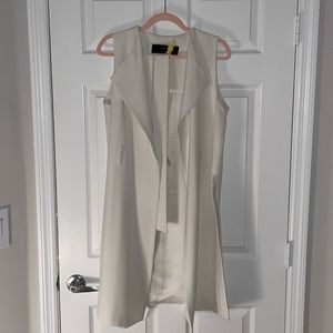 Zara Long Ivory Vest with Belt